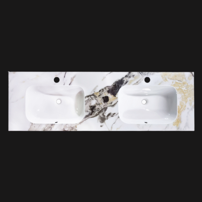 Wastafel Marble Ceramic Calacatta 160 dubbele wasbak
