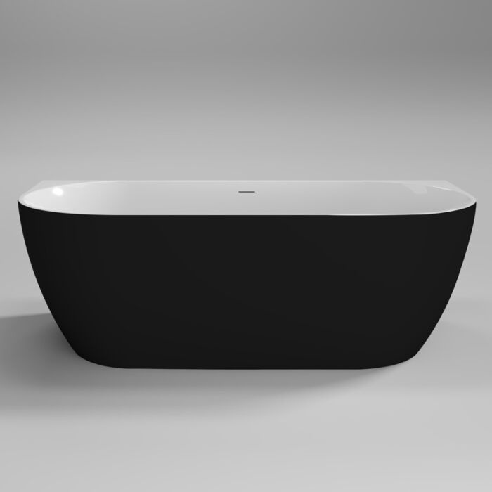 Half vrijstaand bad 180 x 80 Moon Zwart / Wit