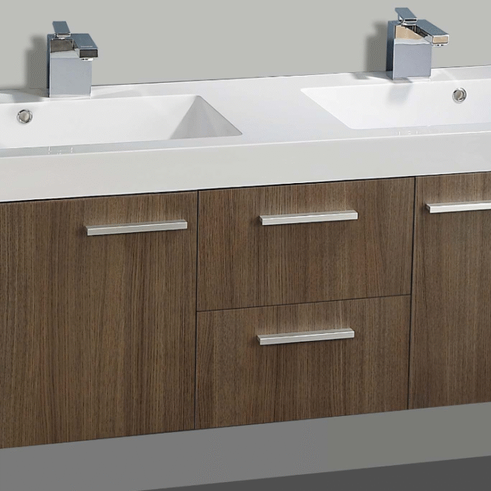 BM badmeubelset met aluminium greep 131 Grey Oak zonder spiegel OP = OP