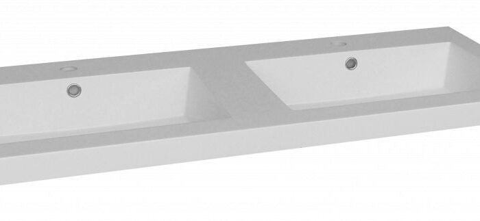 Wastafel Trendline Mineraalmarmer 140 dubbele wasbak
