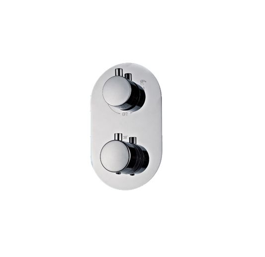 Douchethermostaat inbouw met box inclusief afbouwdeel Chroom rond