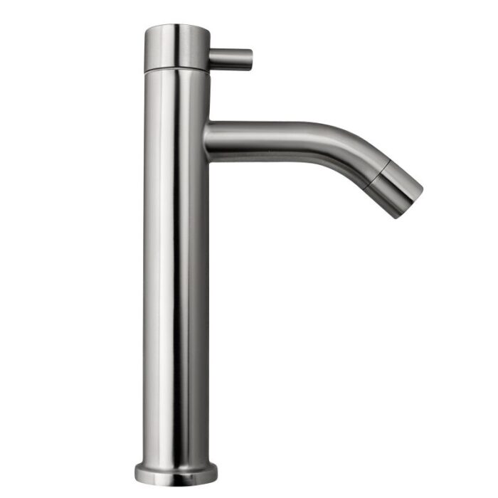 Fonteinkraan hoog rond RVS 20 cm