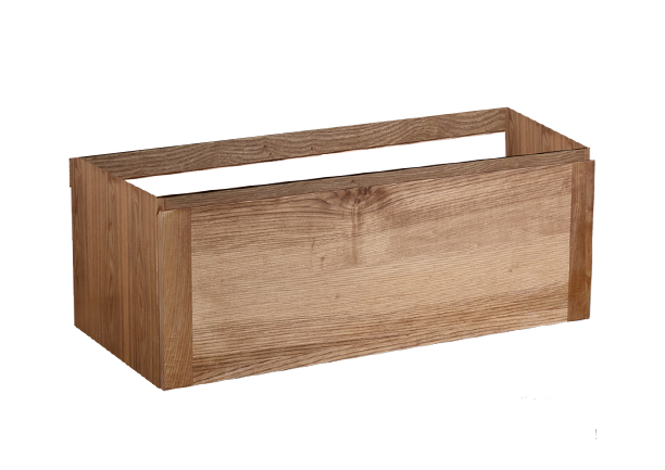 Badmeubel onderkast Wood Eiken 1 Lade met greeplijst in korpus kleur 100 OP = OP