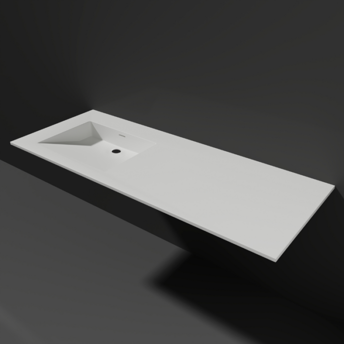 Wastafel Silk Solid Surface wasbak Links asymmetrisch 120