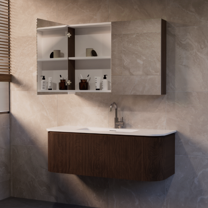 Eleganza Spiegelkast Dark Walnut zonder verlichting 120