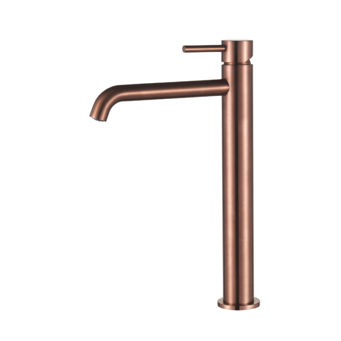 Wastafelmengkraan Slimline hoog rond Brons