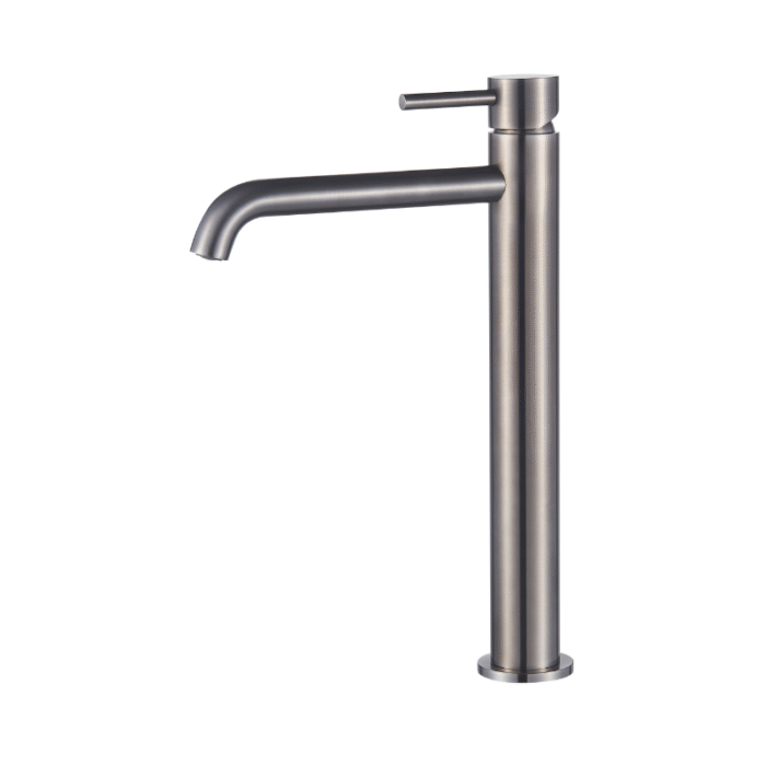 Wastafelmengkraan Slimline hoog rond Gun Metal