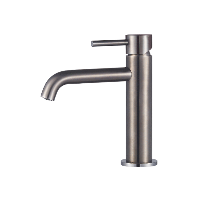 Wastafelmengkraan Slimline rond Gun Metal