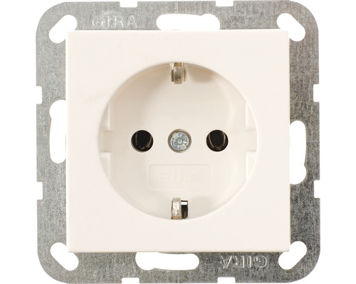 Gira System 55 stopcontact 1-voudig randaarde zuiverwit mat