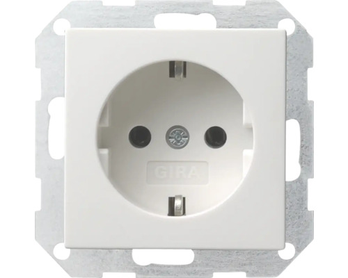 Gira System 55 stopcontact 1-voudig randaarde zuiverwit glans