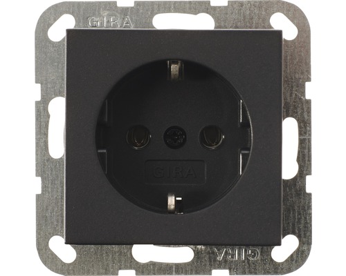Gira System 55 stopcontact 1-voudig randaarde antraciet