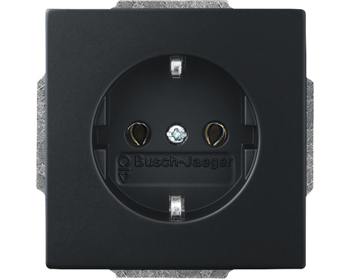 Busch-Jäger Future Linear stopcontact dubbel 2× zwart glans