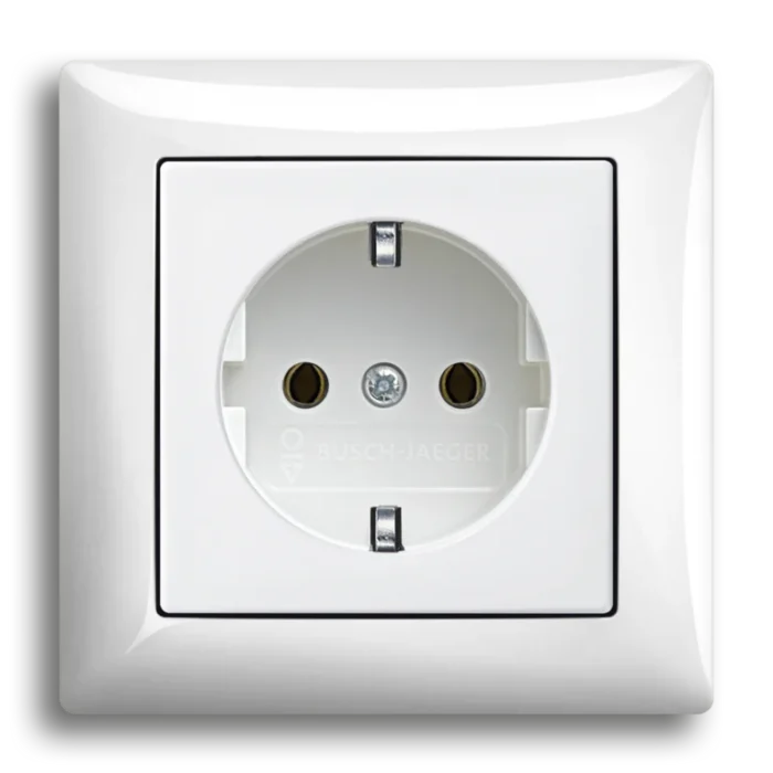 Busch-balance® SI stopcontact Schuko alpinwit — 16A, duurzaam.